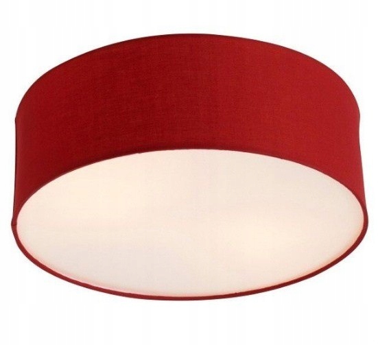 Ella lampa červená 35 cm plafondová okrúhla ak tkanina