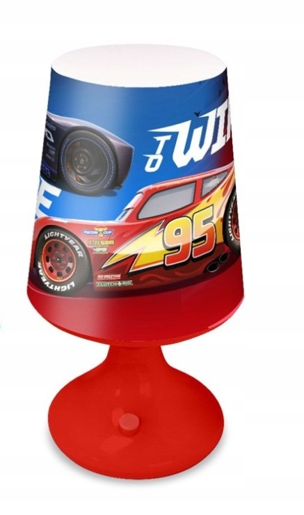 Stolná lampa nočné lampičky Disney Cars 3xAAA červená