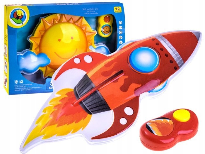 Nočné lampa ROCKET, hudobné uspávanky na diaľkové ovládanie