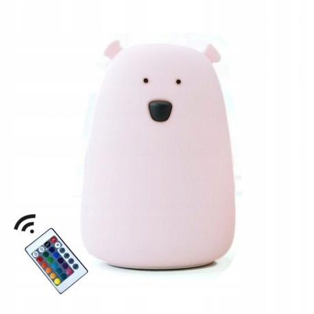 Lampa medveď Rabbit Friends ružová s diaľkovým ovládaním