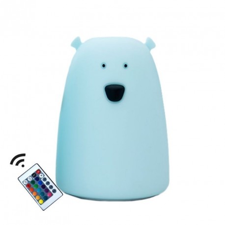 Lampa medveď Rabbit Friends modrá s diaľkovým ovládaním
