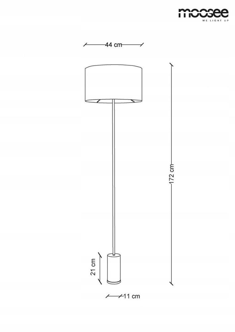 MOOSEE stojaca lampa SANTORINI - zlatý podstavec,