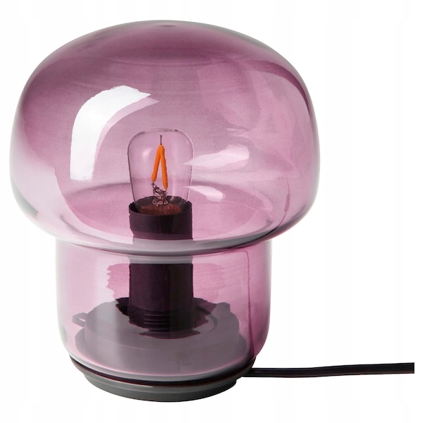 IKEA TOKABO Stolová lampa fialové sklo