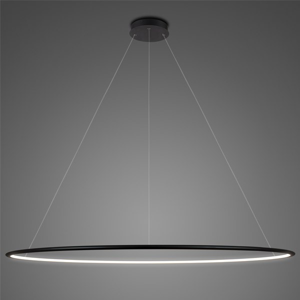 Závesné svietidlo LED Circles č.1 Φ200 cm v čiernej farbe 4k