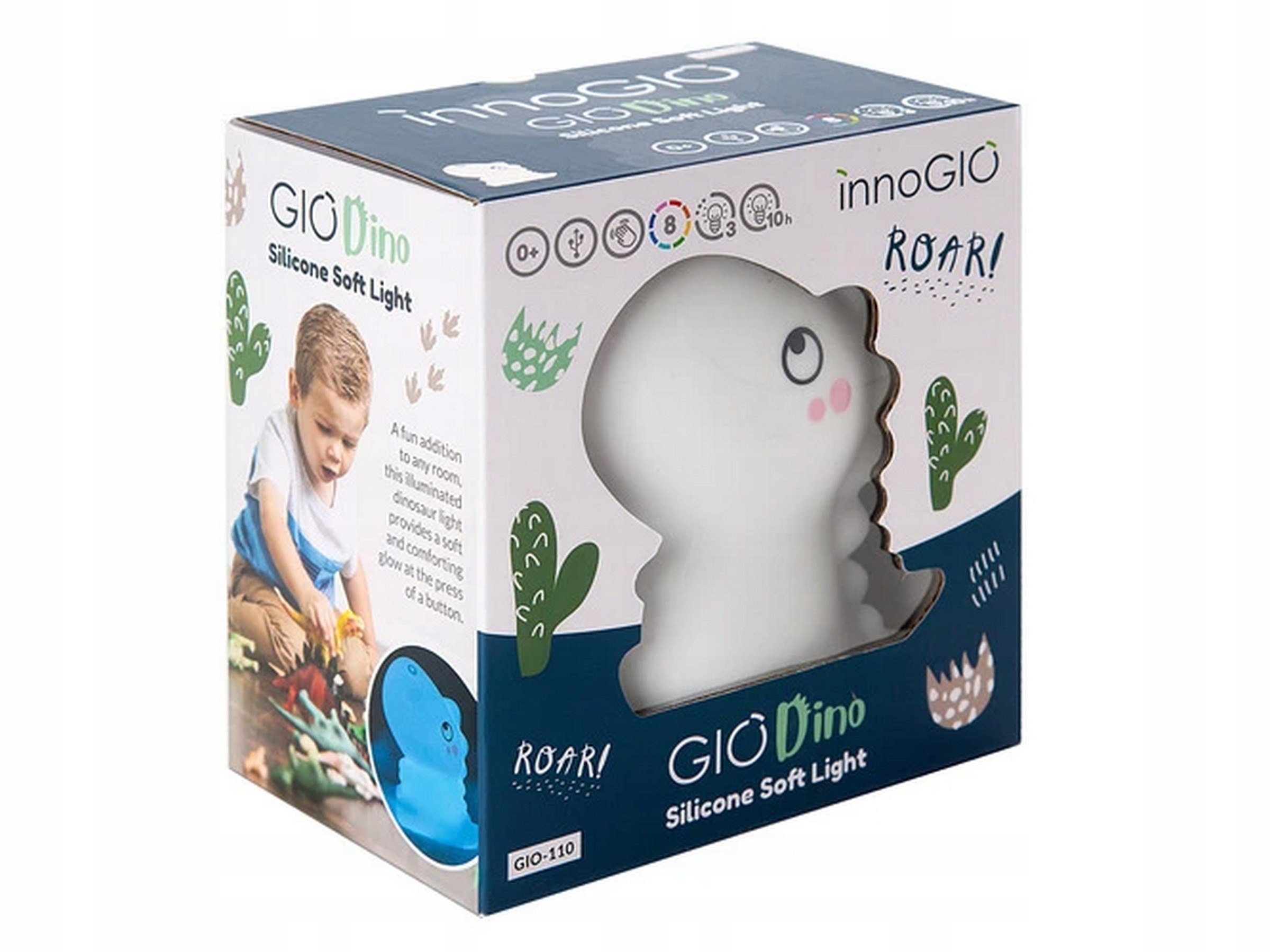 Silikónová lampa InnoGio Dino-110