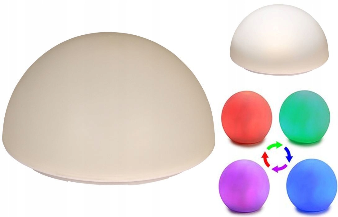Solárne svietidlá - Veľká solárna lampa LED biela guľa a RGB farba 25cm