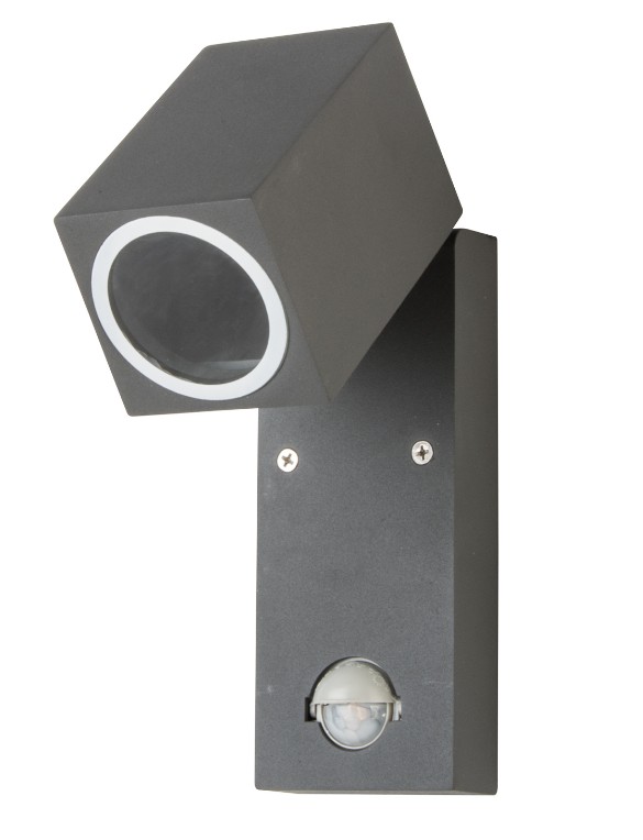 Vonkajšie fasádne svietidlo - Záhradné svetlo s quazar 15LX Sensor Grey