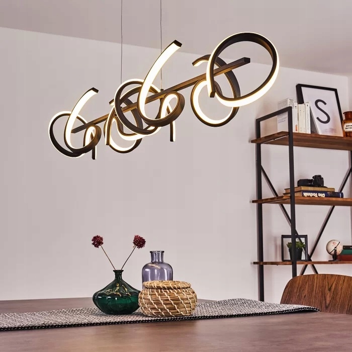 Závesná stropná lampa čierna selina + stmievanie
