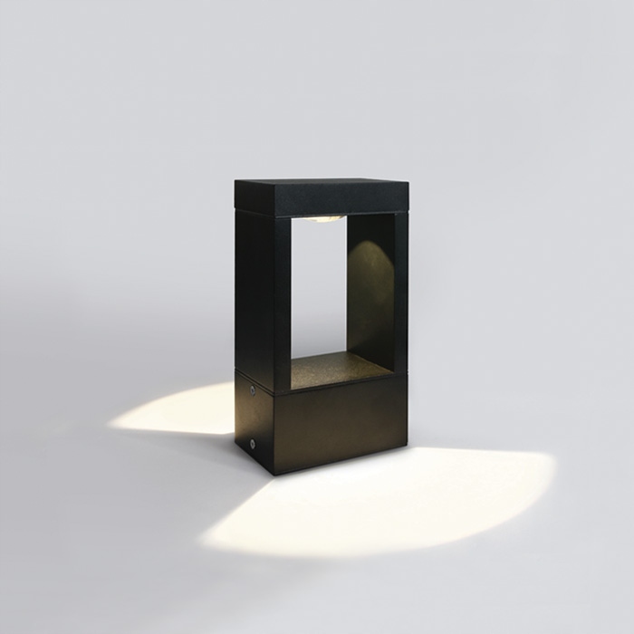 Stĺpíkové osvetlenie - Externá Post LED IP65 uhlová čierna 23 cm