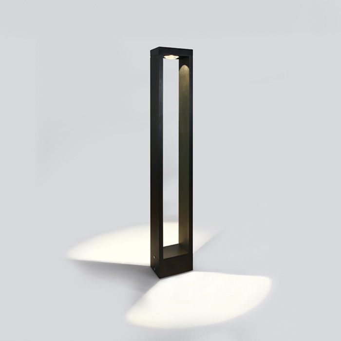 Stĺpíkové osvetlenie - LED vonkajší stĺp IP65 uhlový čierny 80 cm