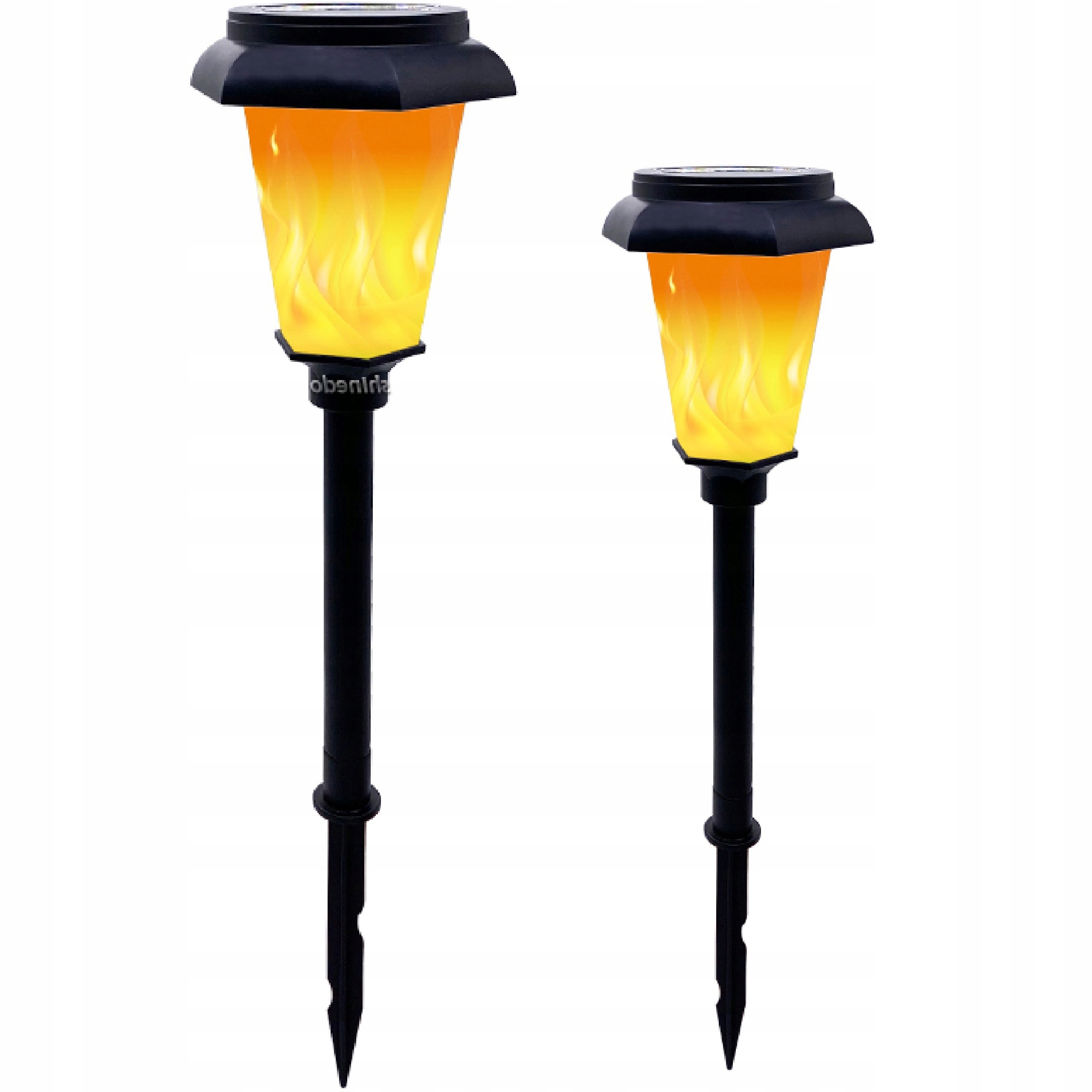 Stožiarová solárna lampa, čierna, 35 cm, 2 ks.