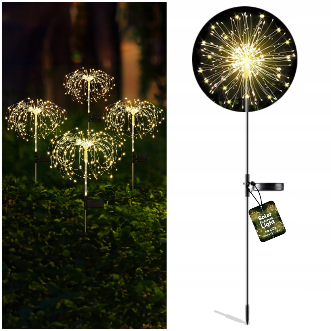 EVI vstavaná solárna lampa, strieborná, 50 cm, 1 ks.